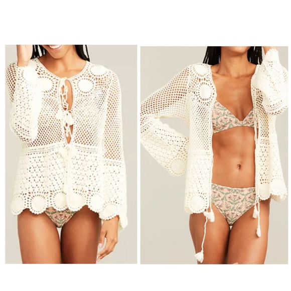 Roller Rabbit NWT Benita Crochet Cardigan Top, XS - Picture 1 of 12